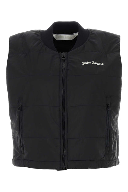 Palm Angels Women Black Nylon Vest by Luosophy