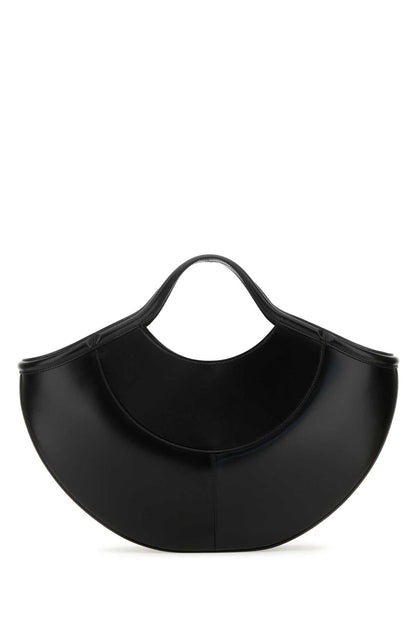 Alexander Mcqueen Women Black Leather The Cove Shopping Bag by Luosophy