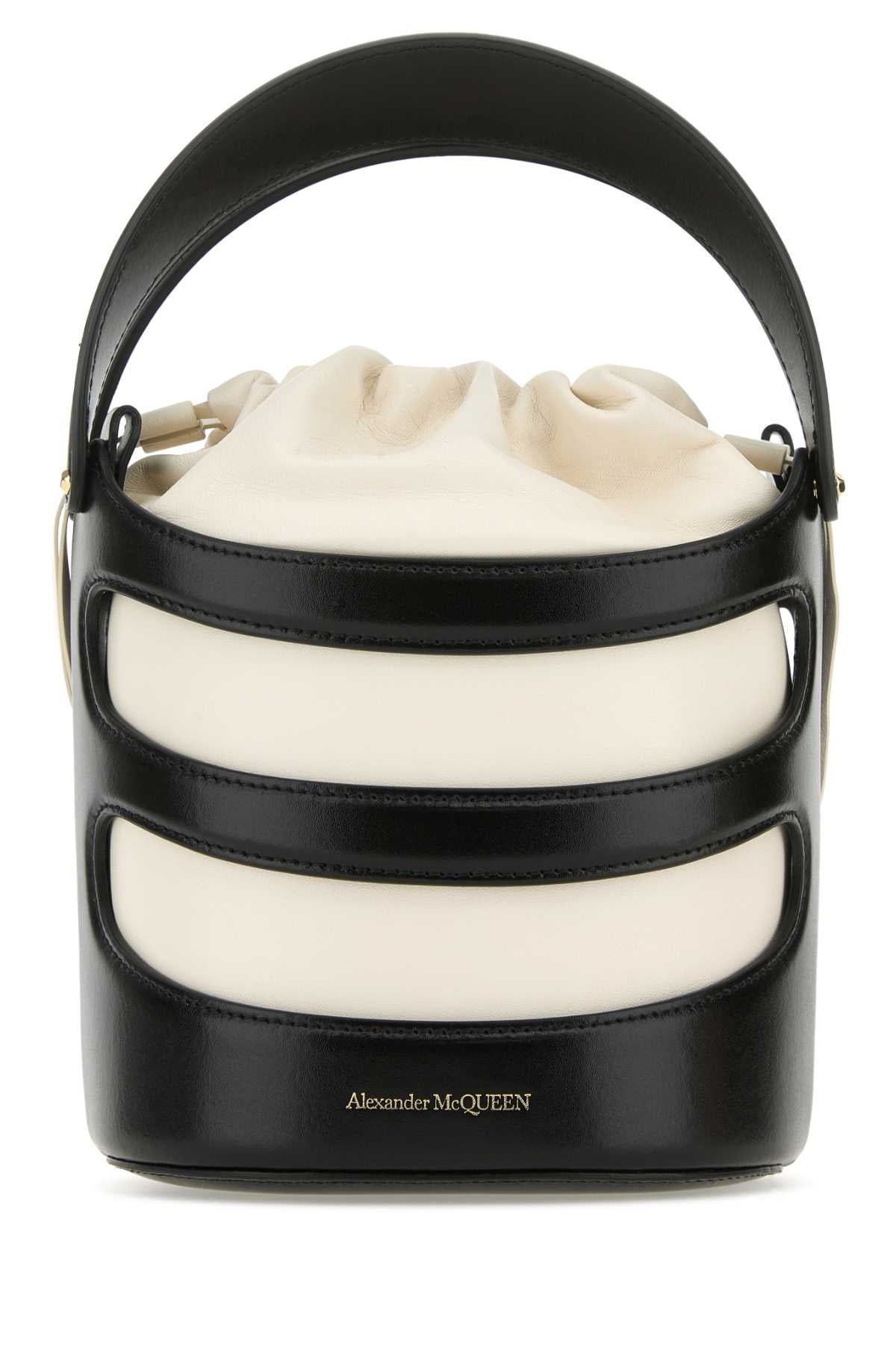 Alexander Mcqueen Women Two-Tone Leather The Rise Bucket Bag by Luosophy