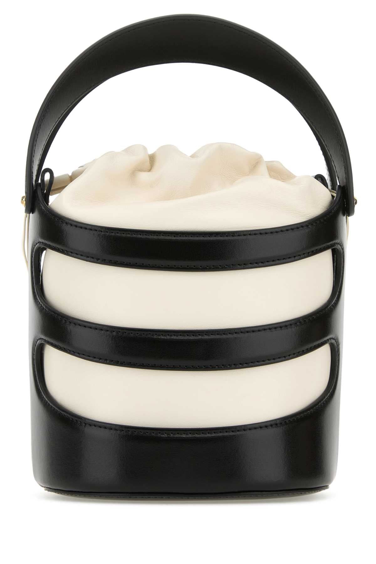 Alexander Mcqueen Women Two-Tone Leather The Rise Bucket Bag by Luosophy