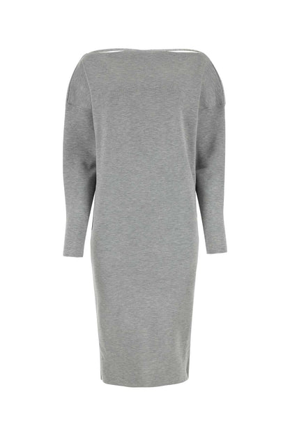 Gucci Women Grey Stretch Wool Blend Dress by Luosophy