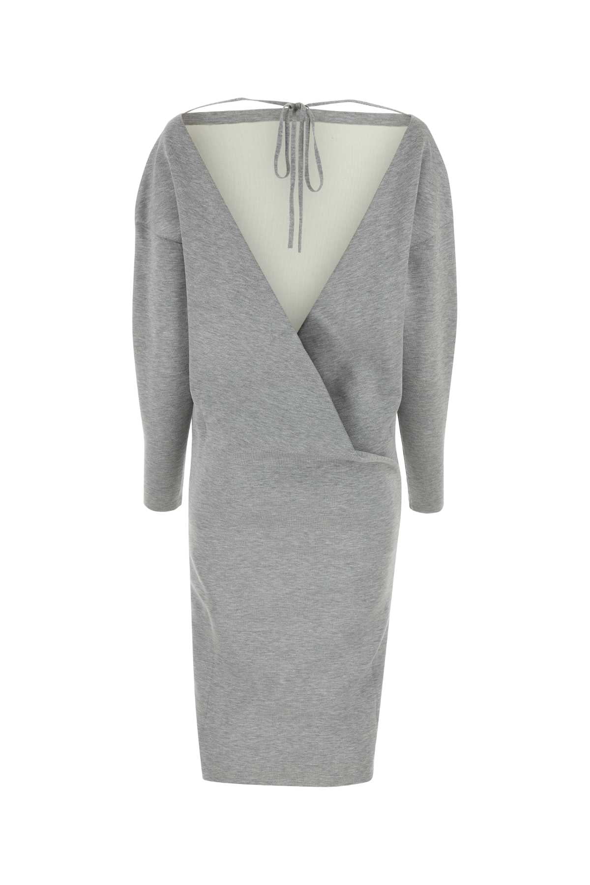 Gucci Women Grey Stretch Wool Blend Dress by Luosophy