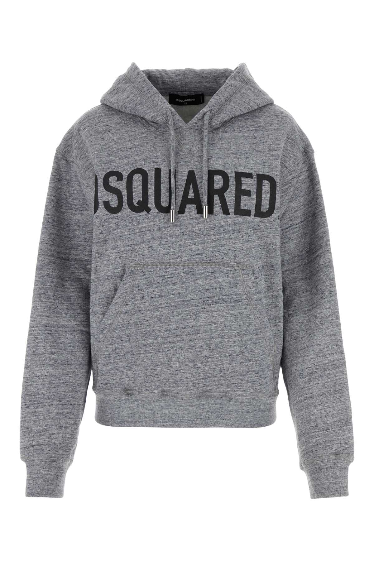 Dsquared Women Melange Grey Cotton Sweatshirt by Luosophy