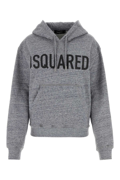 Dsquared Women Melange Grey Cotton Sweatshirt by Luosophy