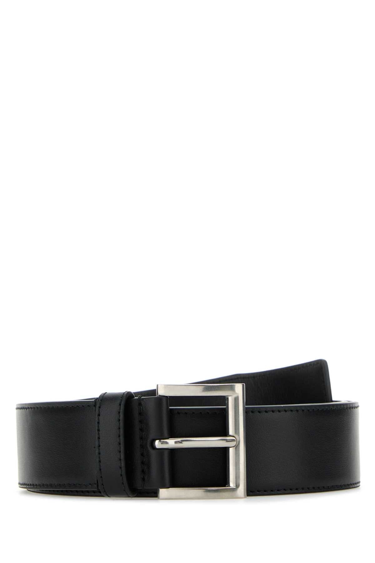 Prada Women Black Leather Belt  DestGlow