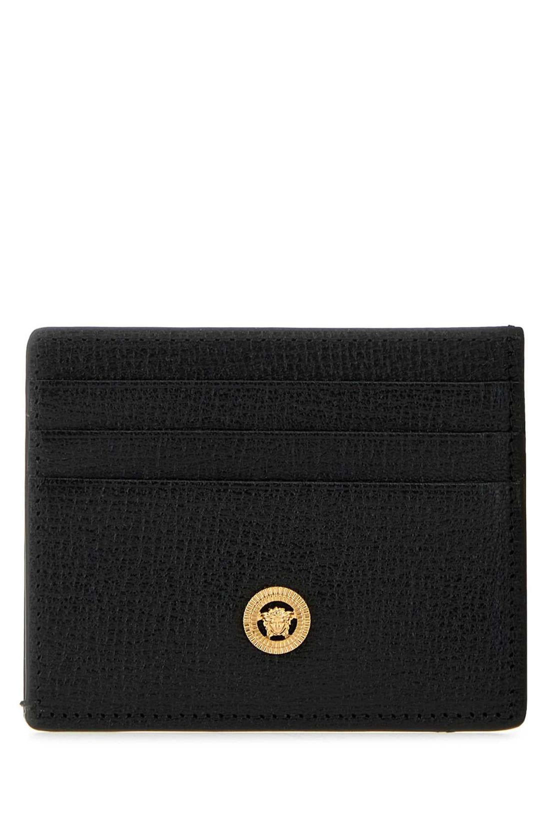 Versace Men Black Leather Medusa Biggie Card Holder by Luosophy