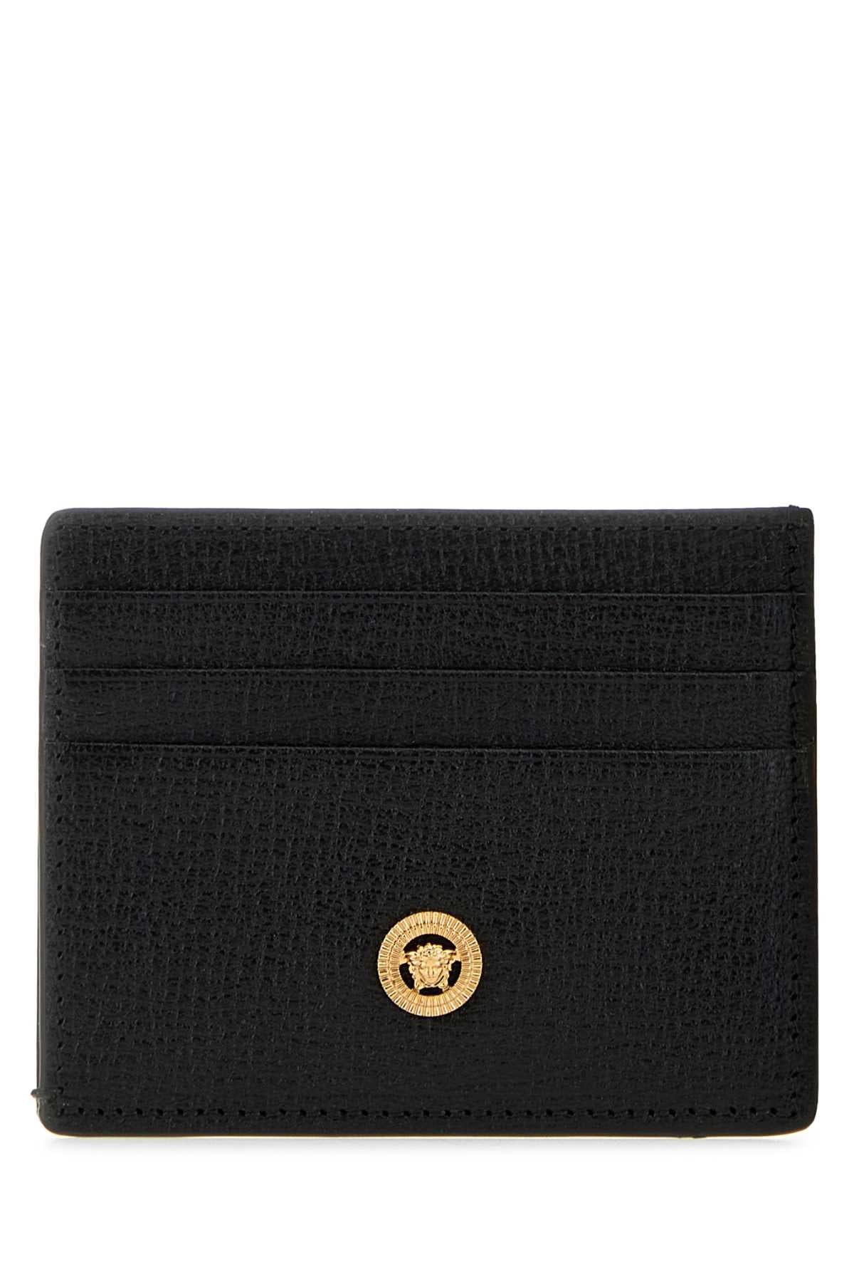 Versace Men Black Leather Medusa Biggie Card Holder by Luosophy