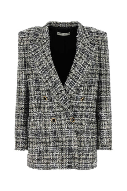 Alessandra Rich Women Embroidered Tweed Oversize Blazer by Luosophy
