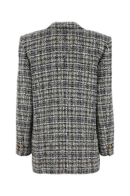 Alessandra Rich Women Embroidered Tweed Oversize Blazer by Luosophy