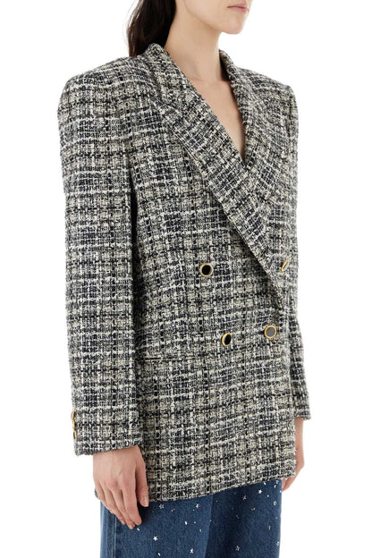 Alessandra Rich Women Embroidered Tweed Oversize Blazer by Luosophy