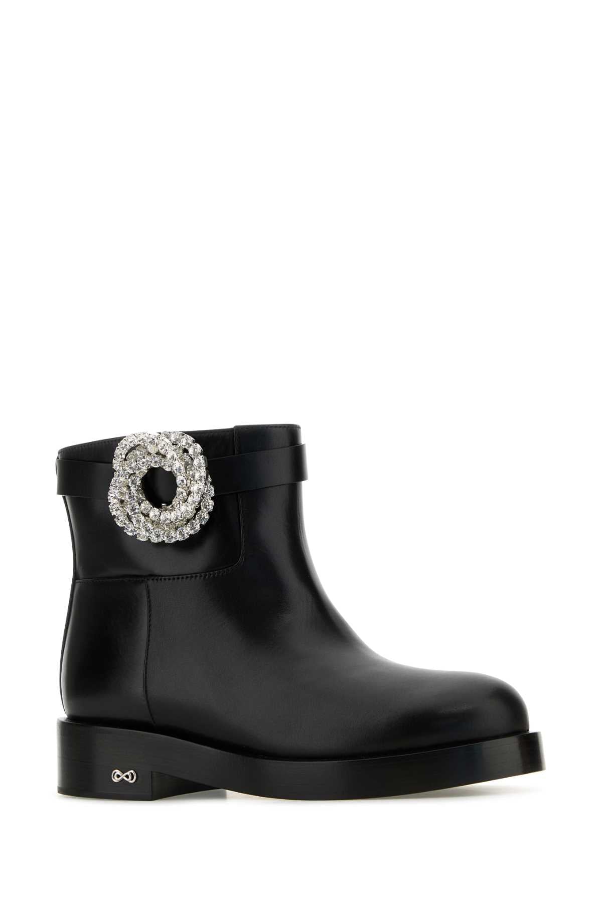 Mach&amp;Mach Women Black Leather Galaxy Ankle Boots