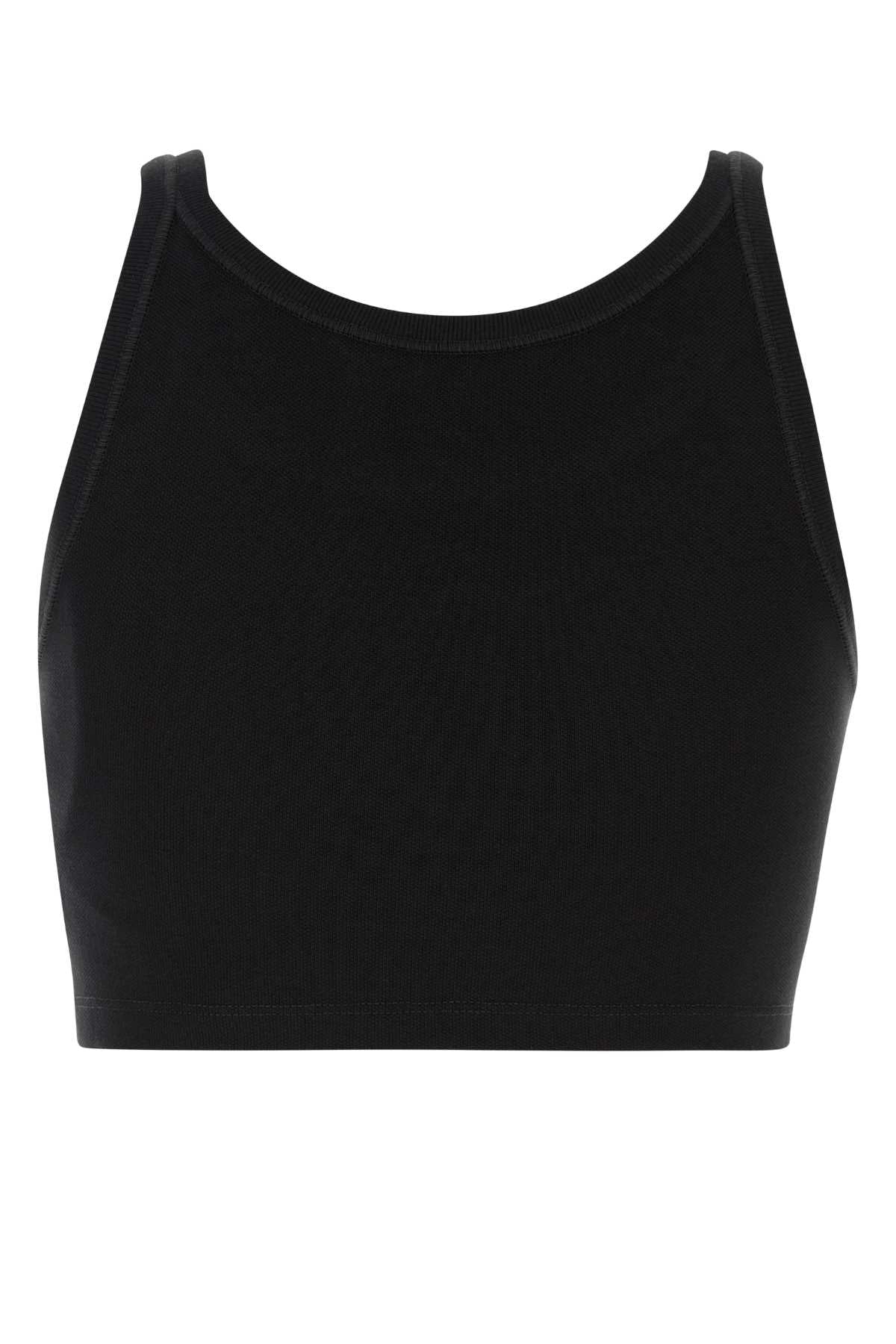 Palm Angels Women Black Piquet Top  DestGlow