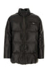 Prada Men Black Nappa Leather Down Jacket by Luosophy