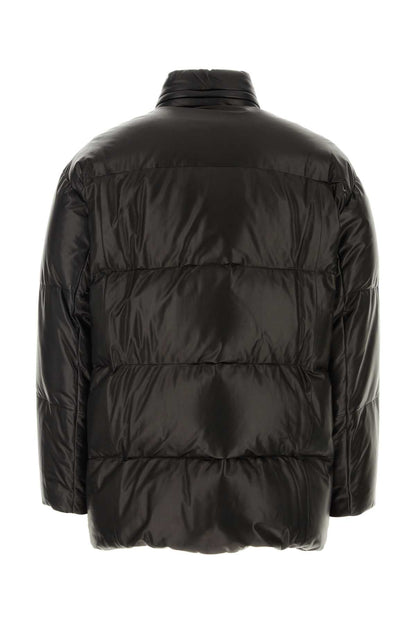 Prada Men Black Nappa Leather Down Jacket by Luosophy