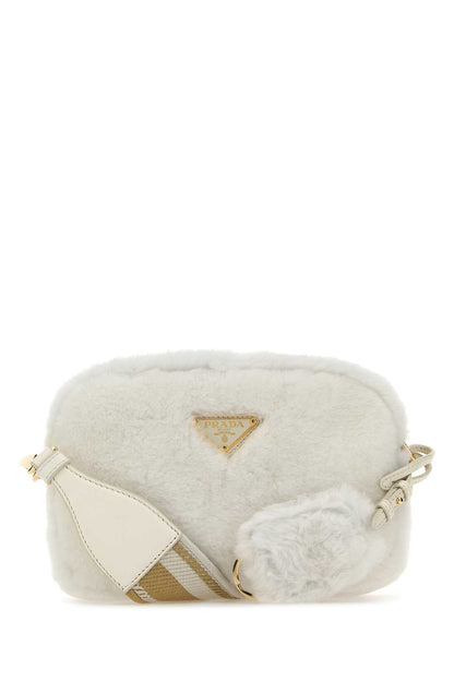 Prada Women White Shearling Crossbody Bag by Luosophy