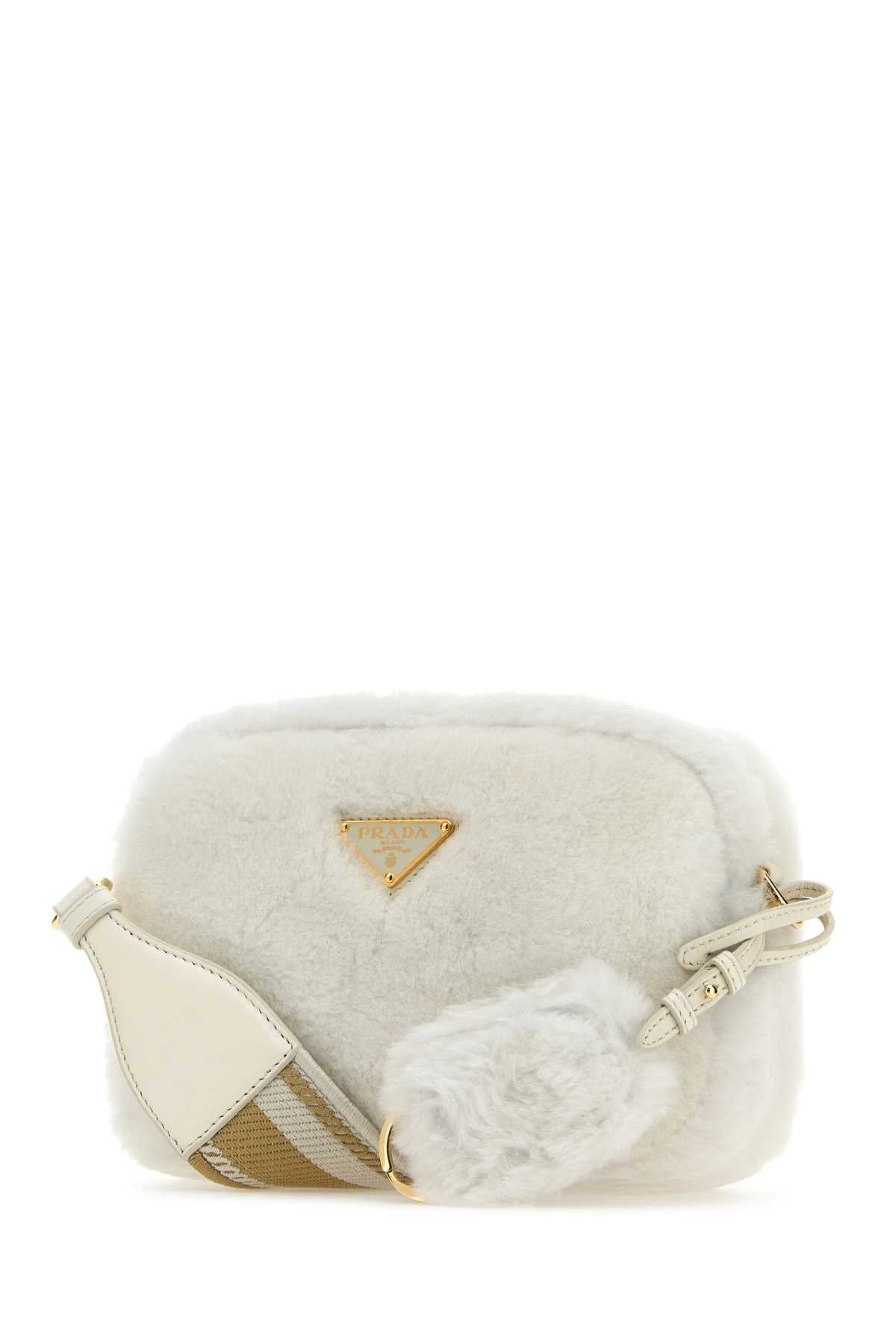Prada Women White Shearling Crossbody Bag by Luosophy