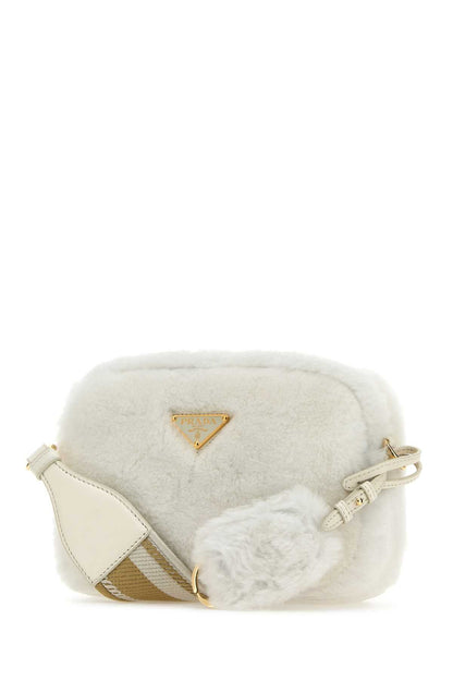 Prada Women White Shearling Crossbody Bag by Luosophy