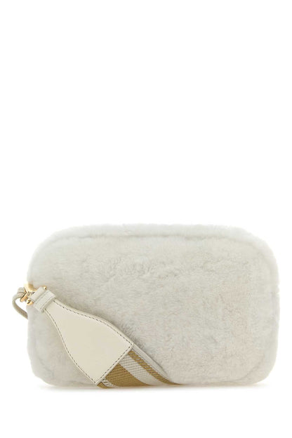 Prada Women White Shearling Crossbody Bag by Luosophy