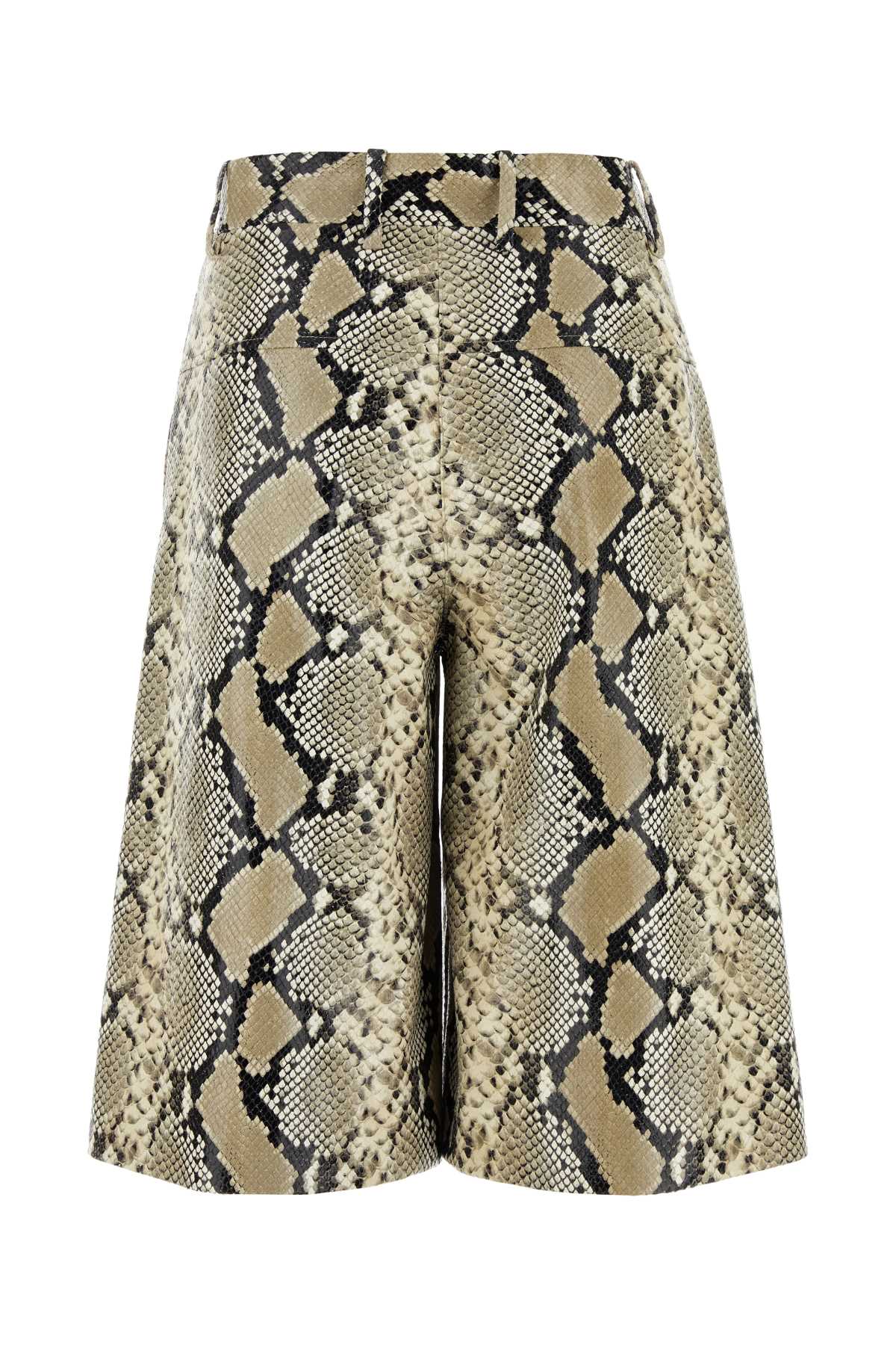 Jil Sander Women Printed Leather Bermuda Shorts by Luosophy