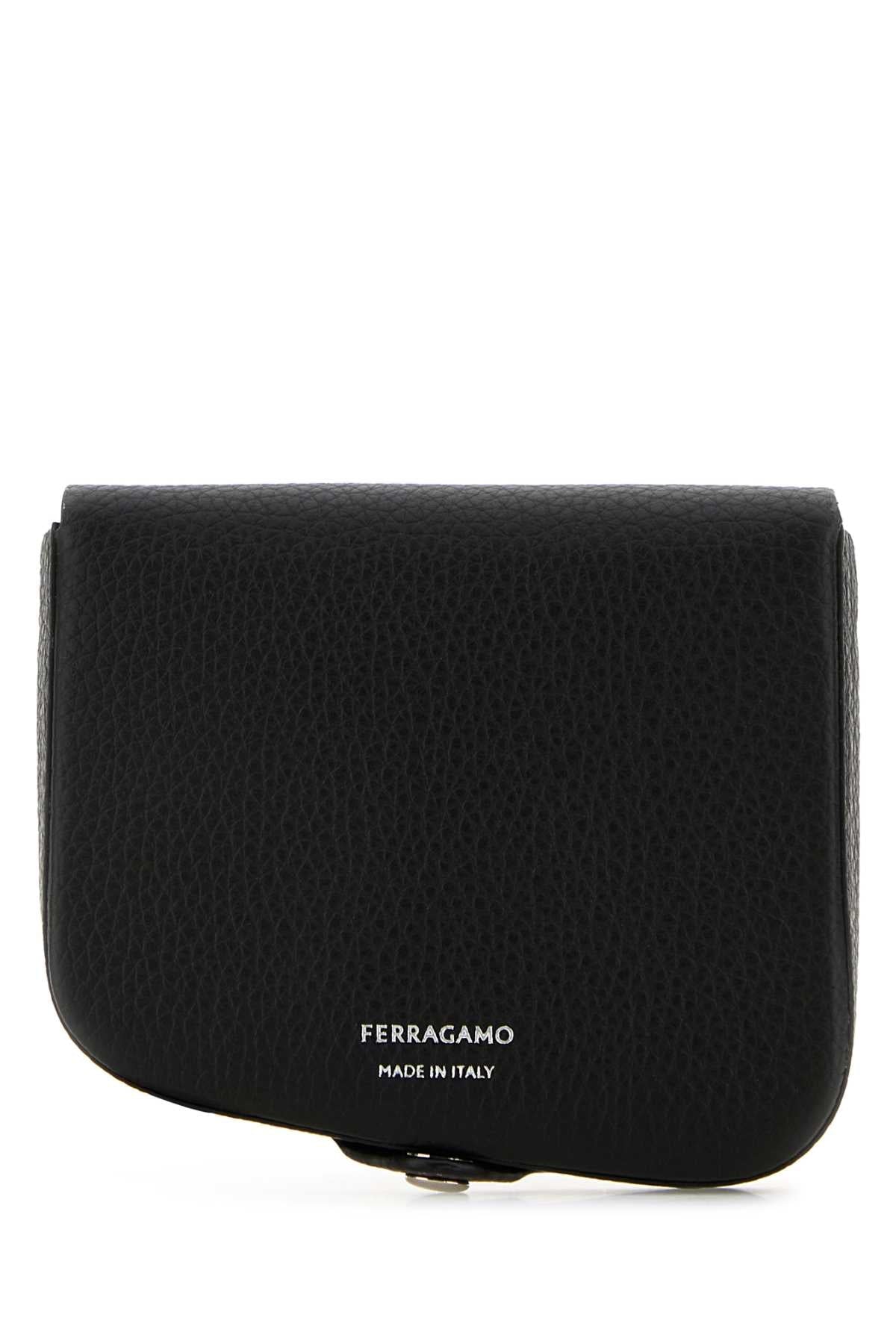 Salvatore Ferragamo Men Black Leather Coin Purse by Luosophy