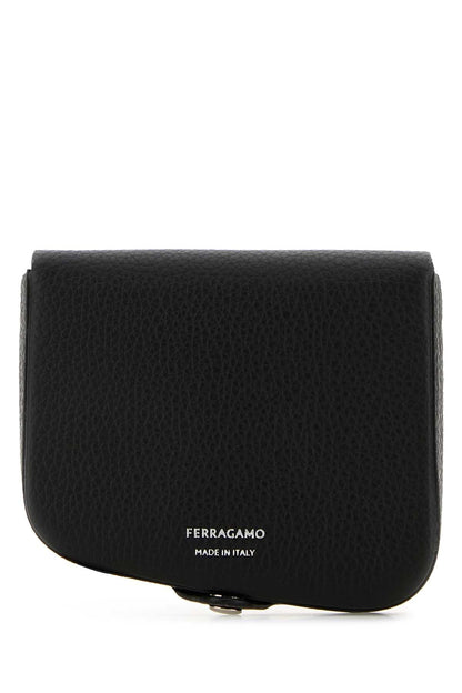 Salvatore Ferragamo Men Black Leather Coin Purse by Luosophy