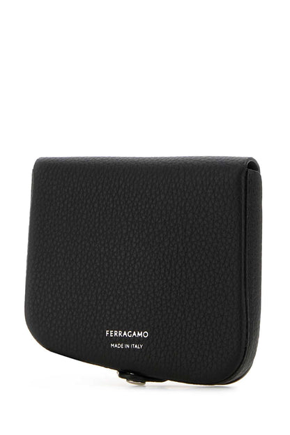 Salvatore Ferragamo Men Black Leather Coin Purse by Luosophy
