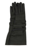 Saint Laurent Women Black Leather Gloves by Luosophy