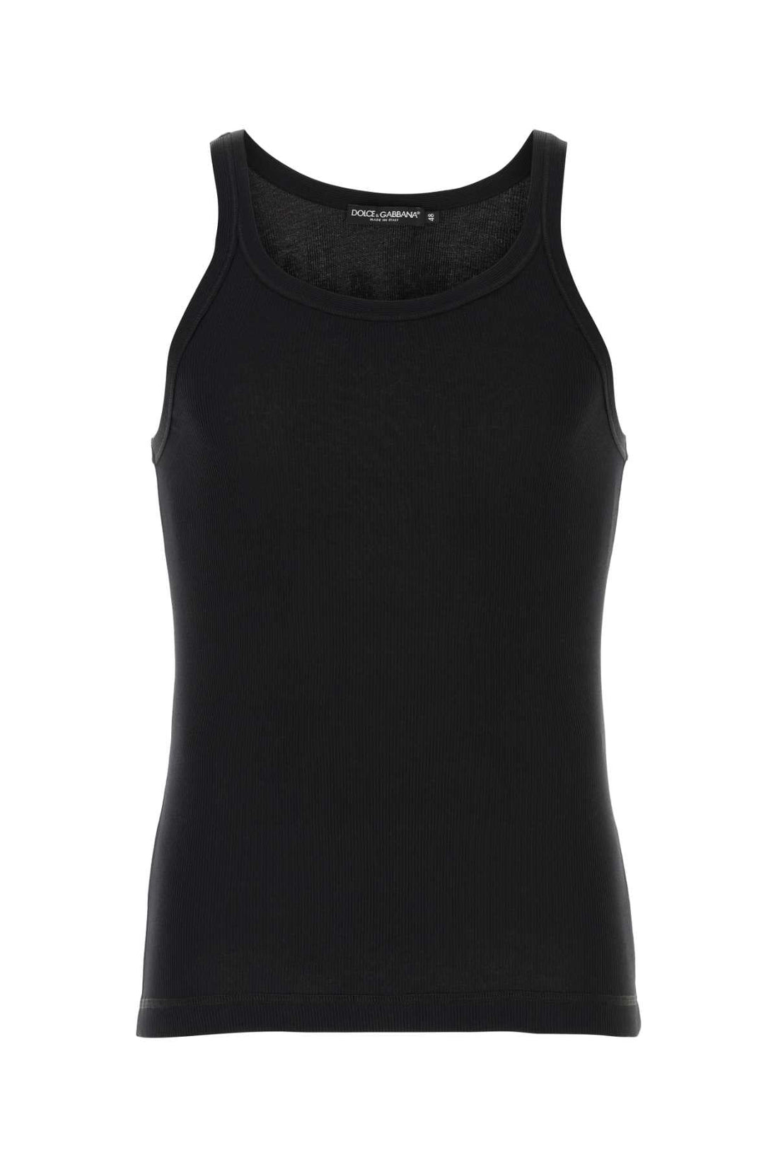 Dolce &amp; Gabbana Men Black Cotton Tank Top