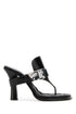 Burberry Women Black Leather Bay Thong Mules by Luosophy