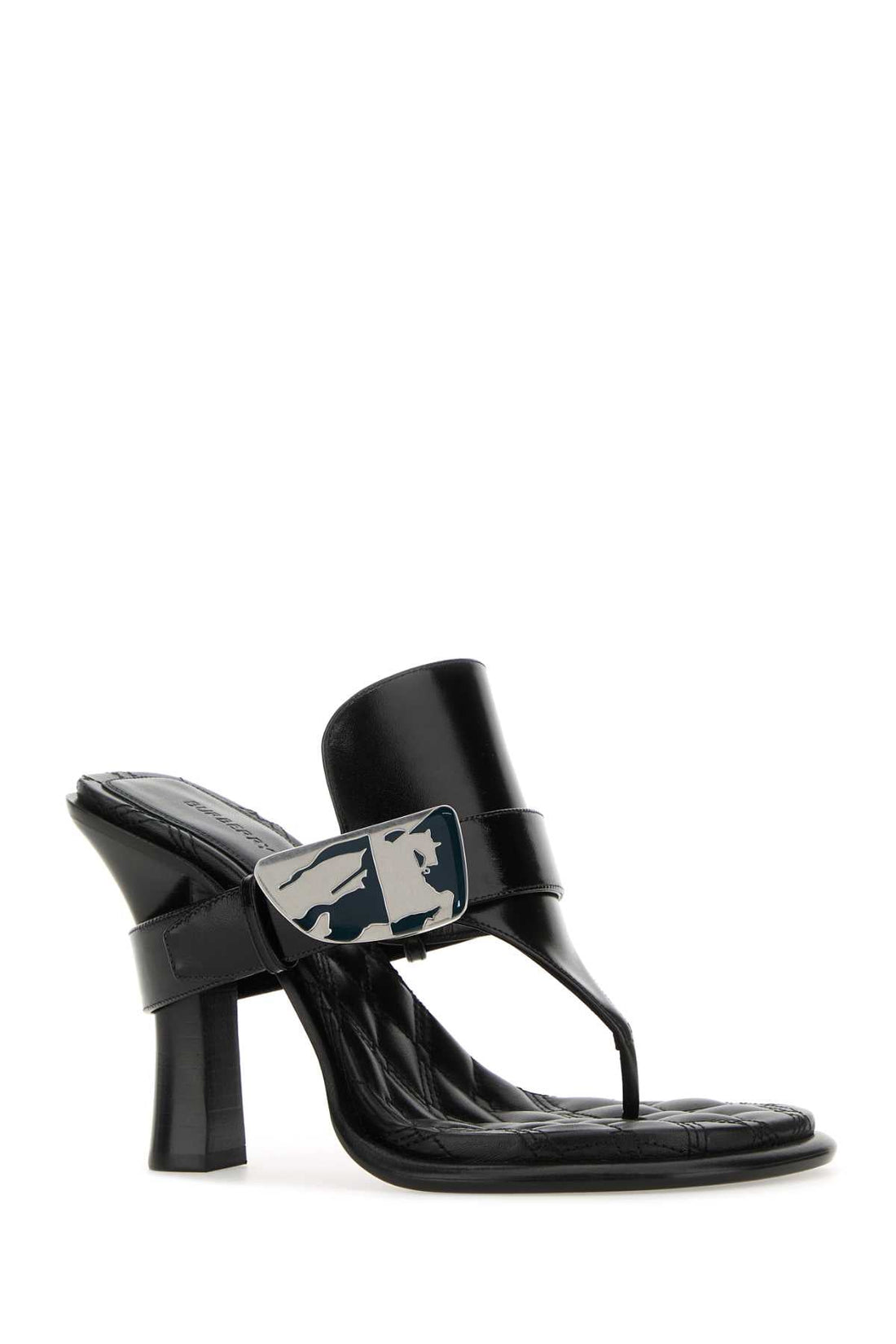 Burberry Women Black Leather Bay Thong Mules by Luosophy