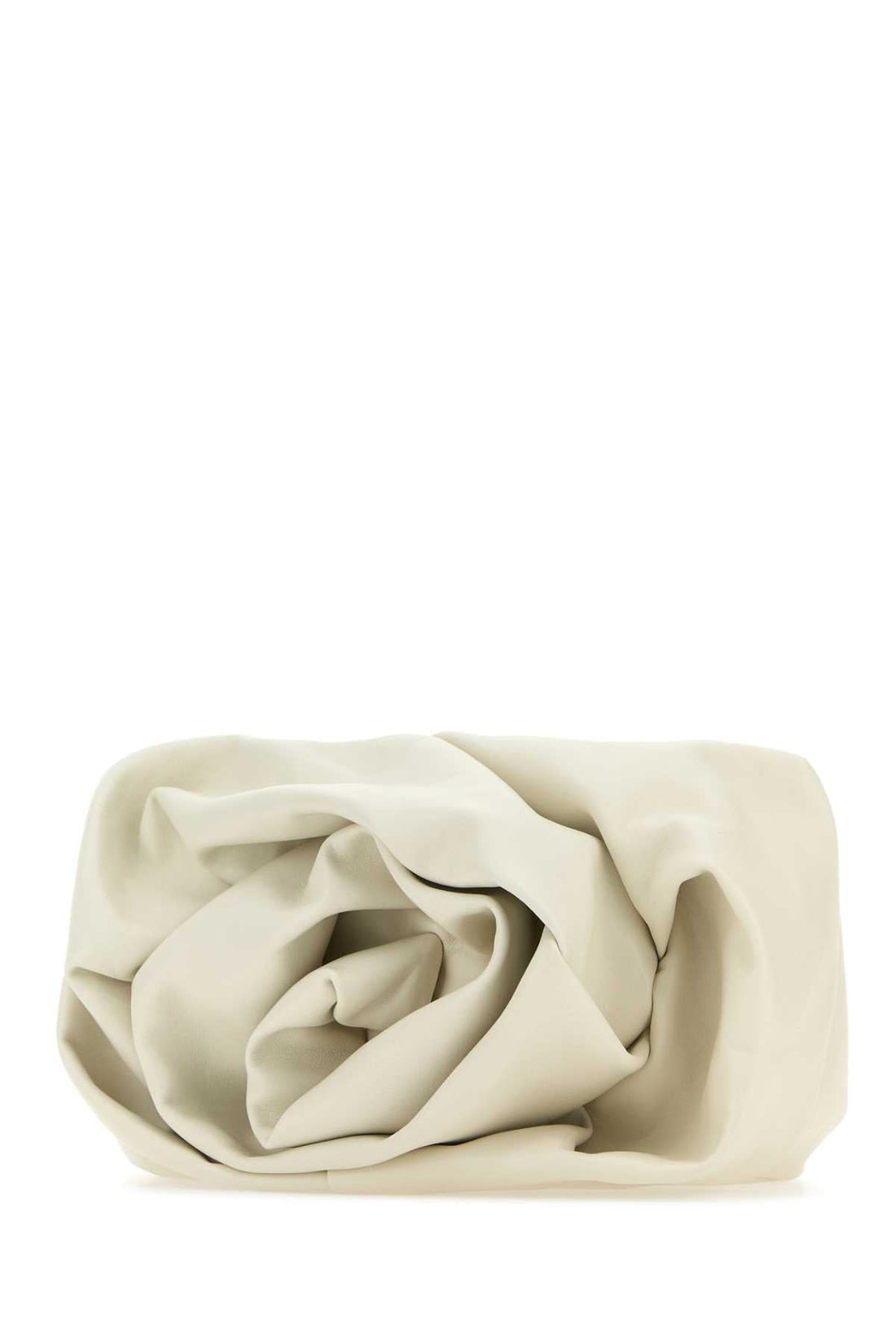 Burberry Women Ivory Nappa Leather Rose Clutch by Luosophy