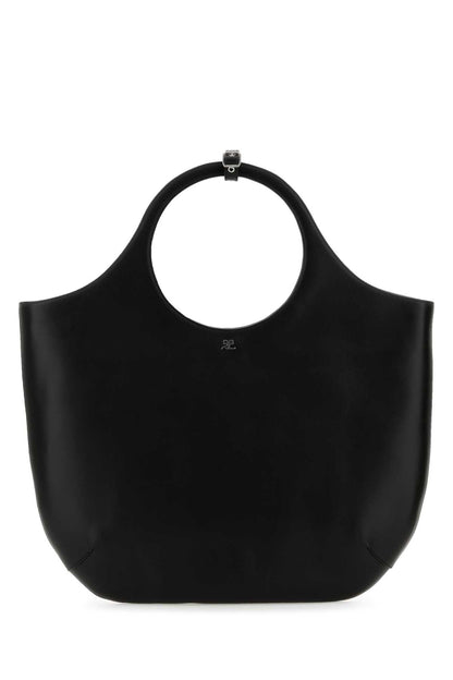Courreges Women Black Leather Large Holy Handbag by Luosophy
