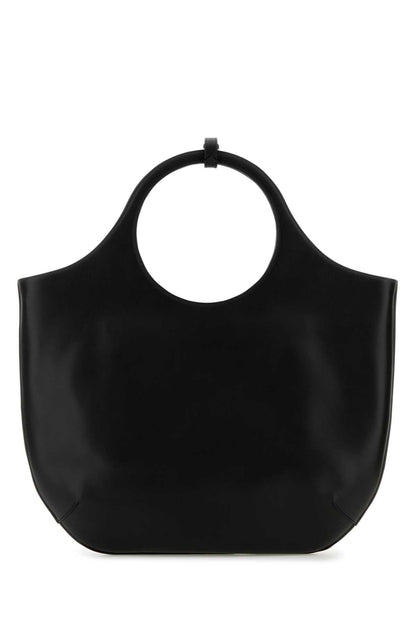 Courreges Women Black Leather Large Holy Handbag by Luosophy