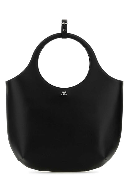 Courreges Women Black Leather Medium Holy Handbag by Luosophy
