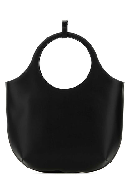 Courreges Women Black Leather Medium Holy Handbag by Luosophy