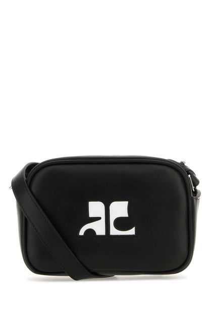 Courreges Women Black Leather Reedition Shoulder Bag by Luosophy