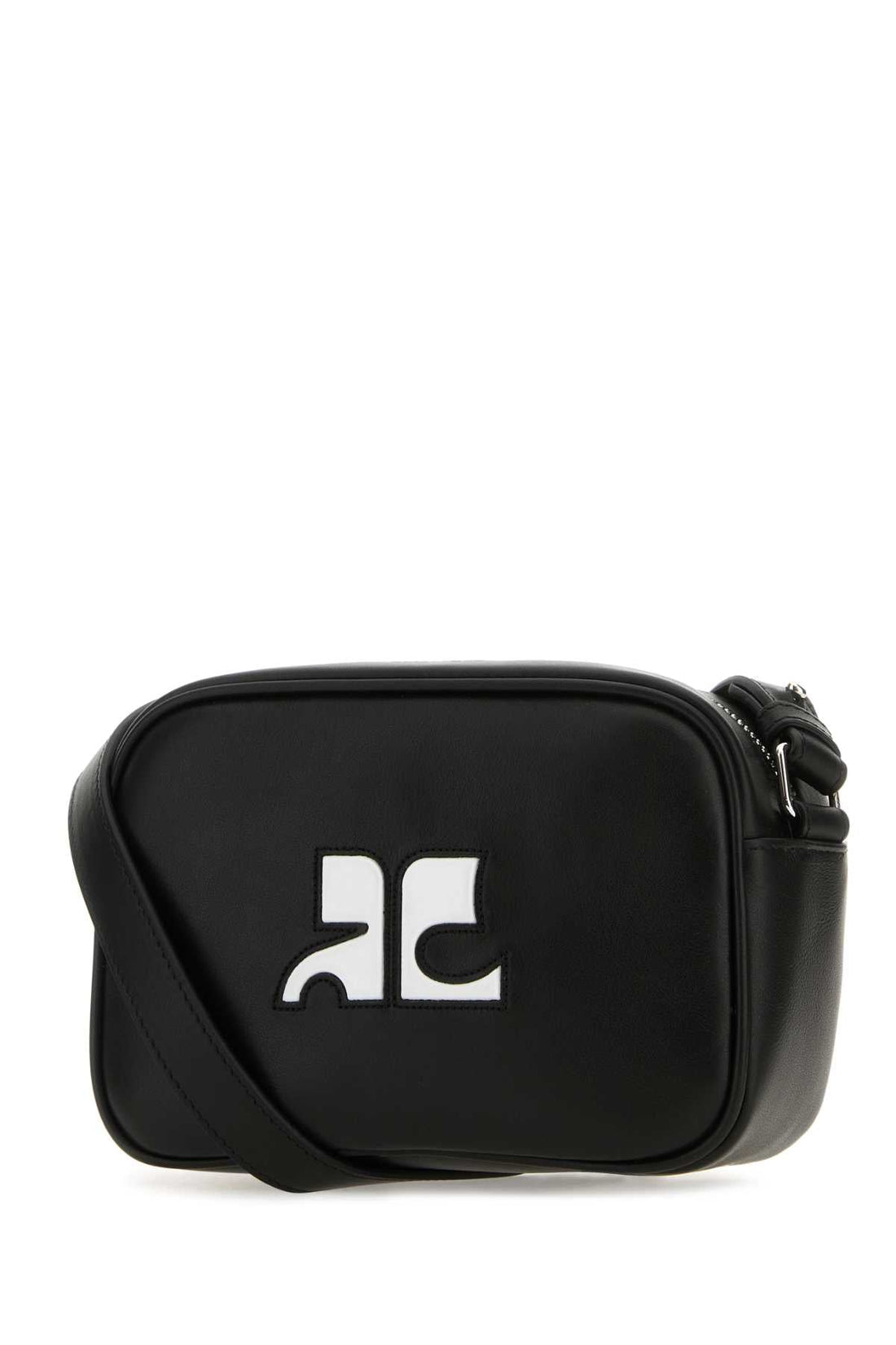 Courreges Women Black Leather Reedition Shoulder Bag by Luosophy