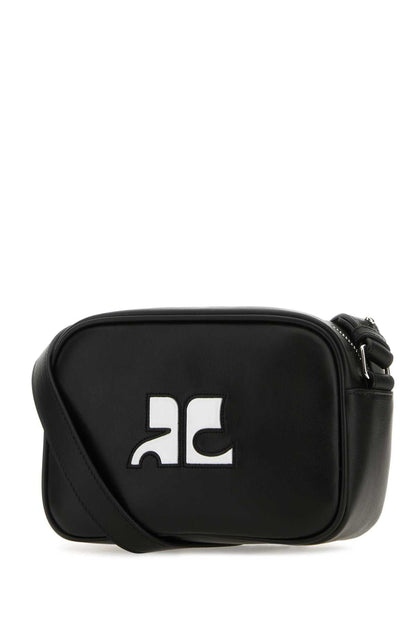 Courreges Women Black Leather Reedition Shoulder Bag by Luosophy