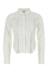 Marine Serre Women White Cotton Shirt by Luosophy