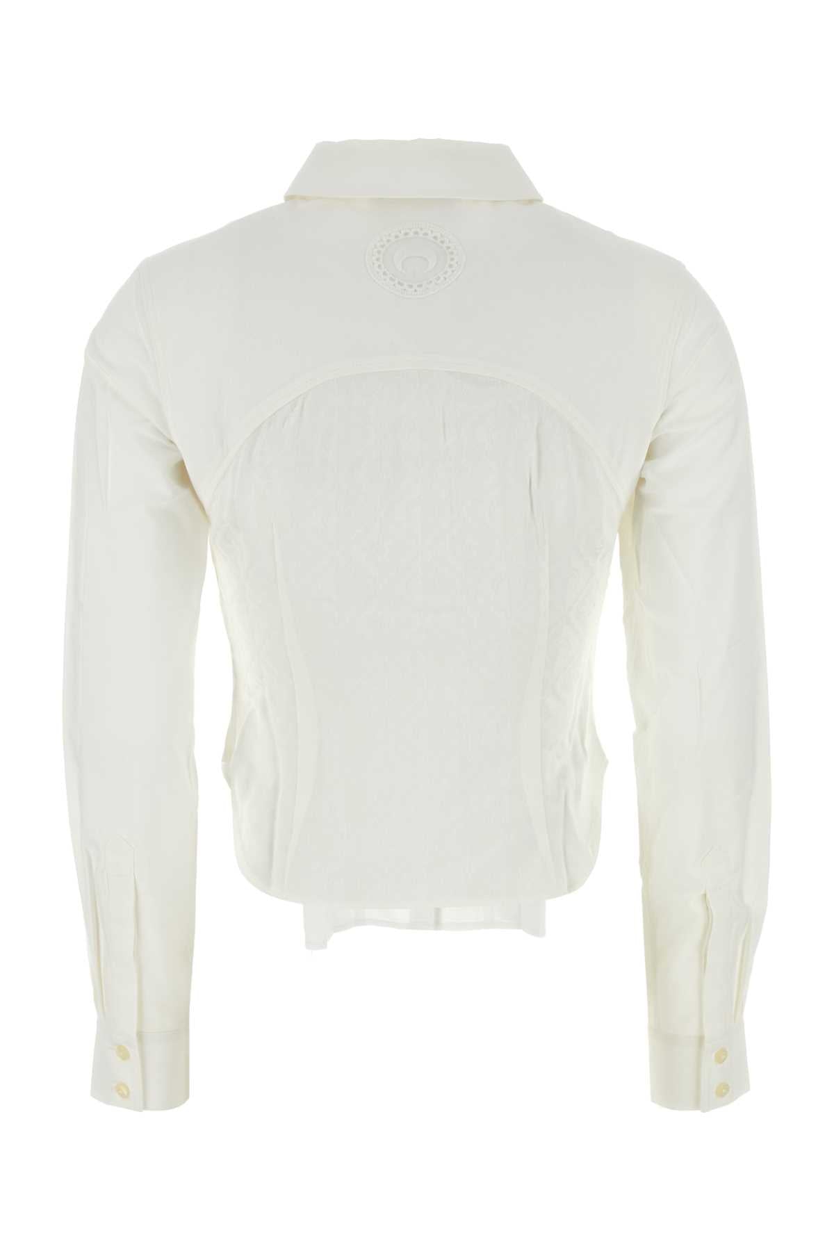 Marine Serre Women White Cotton Shirt by Luosophy