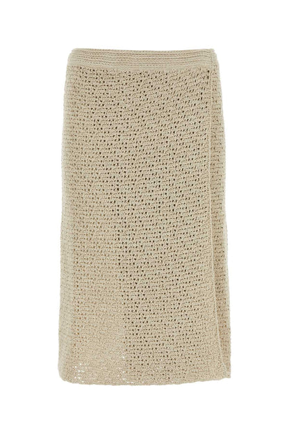 Bottega Veneta Women Sand Crochet Skirt by Luosophy