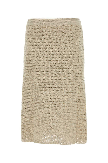 Bottega Veneta Women Sand Crochet Skirt by Luosophy
