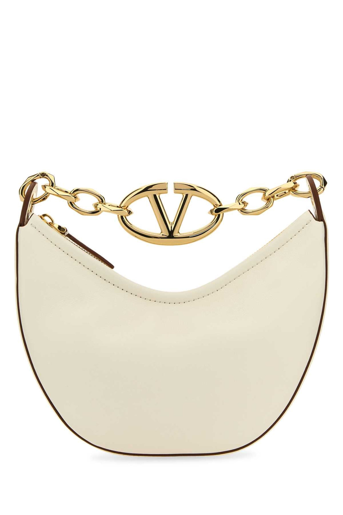 Valentino Garavani Women Ivory Leather Mini Hobo Vlogo Moon Handbag by Luosophy