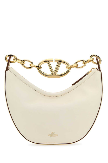 Valentino Garavani Women Ivory Leather Mini Hobo Vlogo Moon Handbag by Luosophy