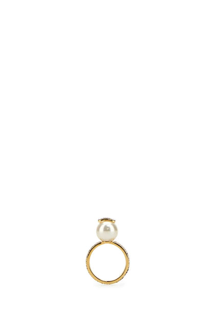Valentino Garavani Women Gold Metal Vlogo Signature Ring by Luosophy