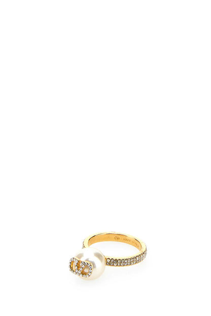 Valentino Garavani Women Gold Metal Vlogo Signature Ring by Luosophy