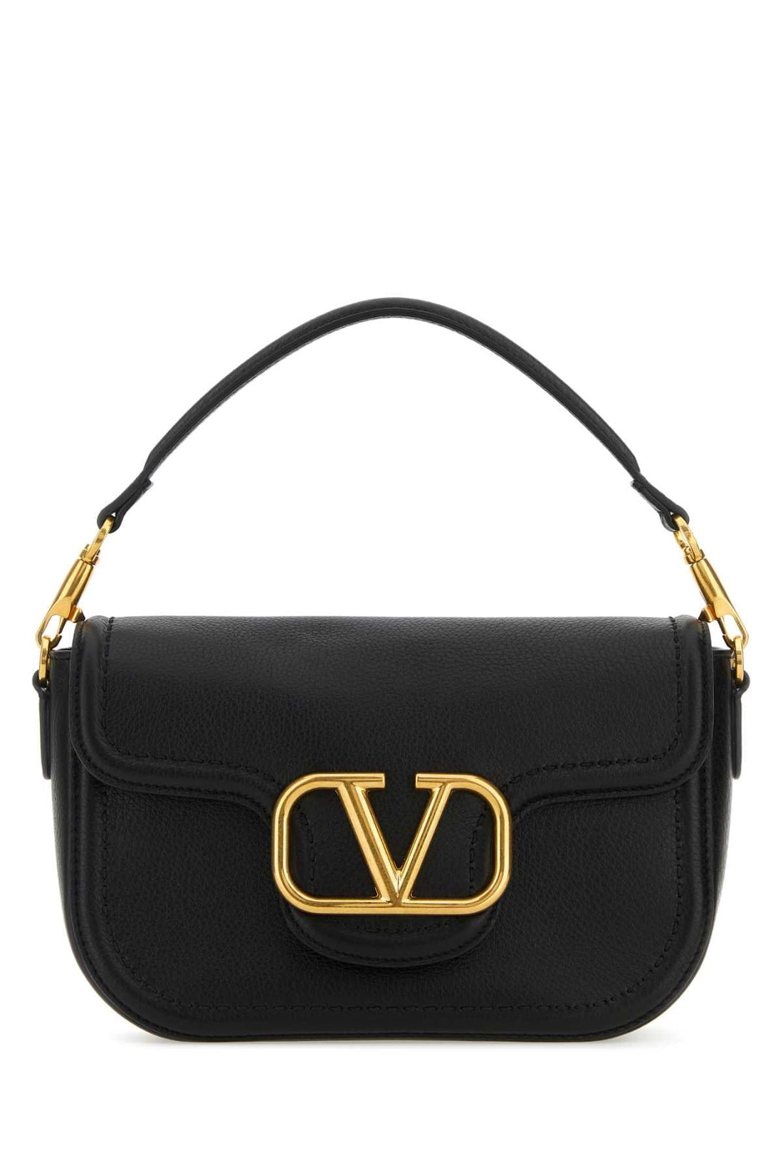 Valentino Garavani Women Black Leather Alltime Shoulder Bag by Luosophy