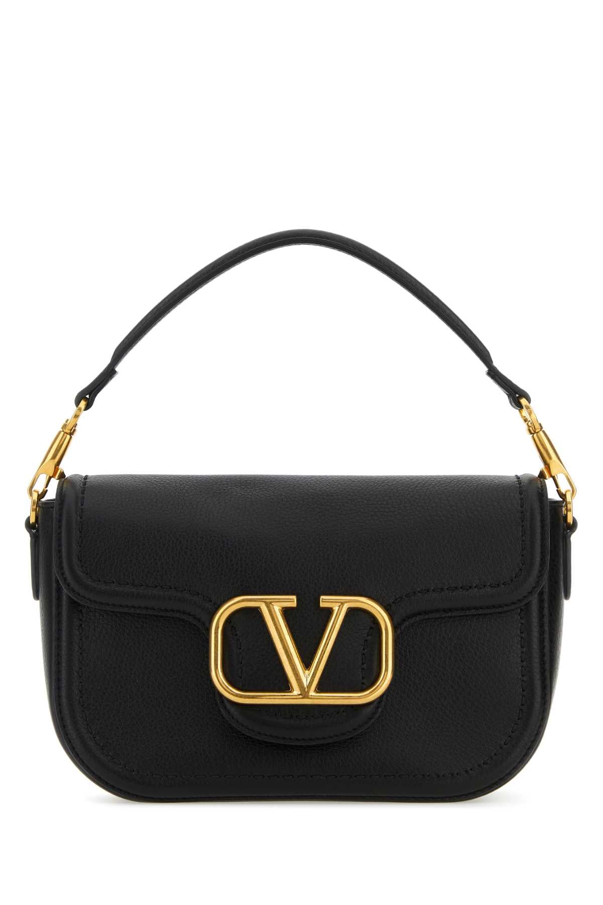 Valentino Garavani Women Black Leather Alltime Shoulder Bag by Luosophy