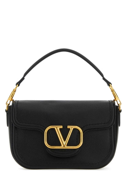 Valentino Garavani Women Black Leather Alltime Shoulder Bag by Luosophy