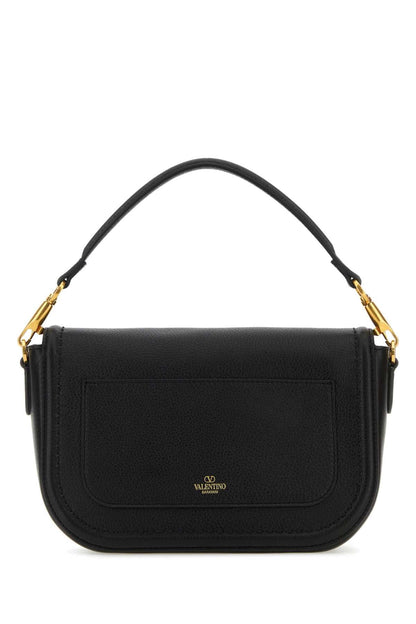 Valentino Garavani Women Black Leather Alltime Shoulder Bag by Luosophy